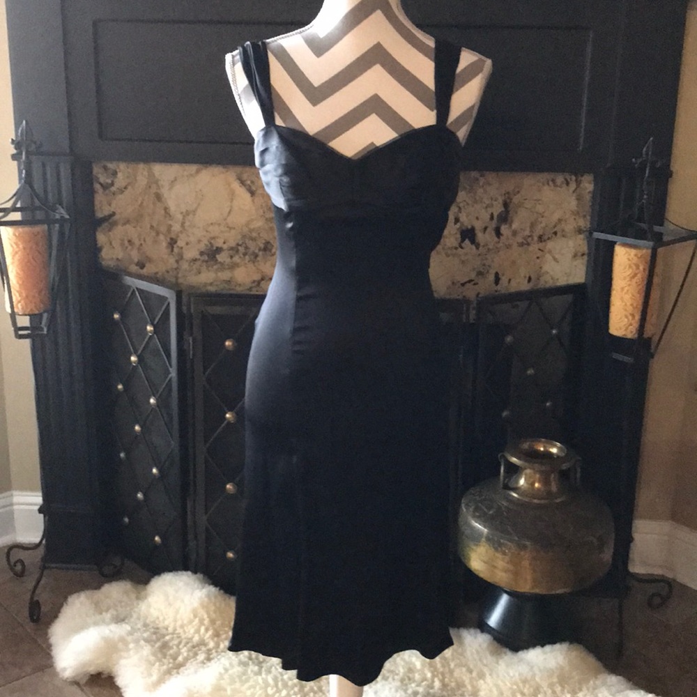 Elie Tahari Black Silk Tuxedo Dress